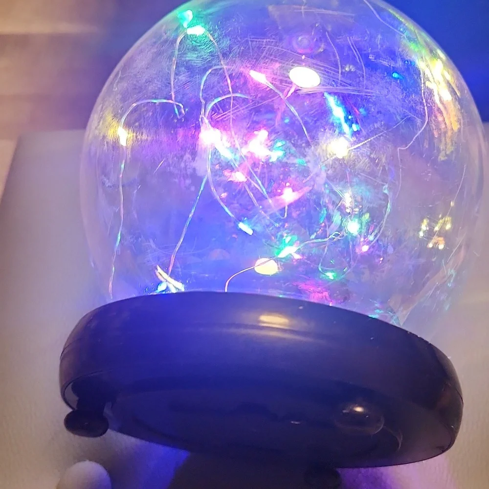 Iridescent plastic Light Up Crystal Ball Halloween-3 leg Base